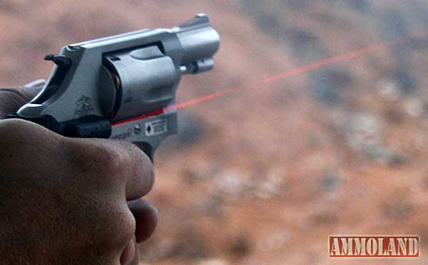 Smith & Wesson Model 637 Revolver with laser sights in action