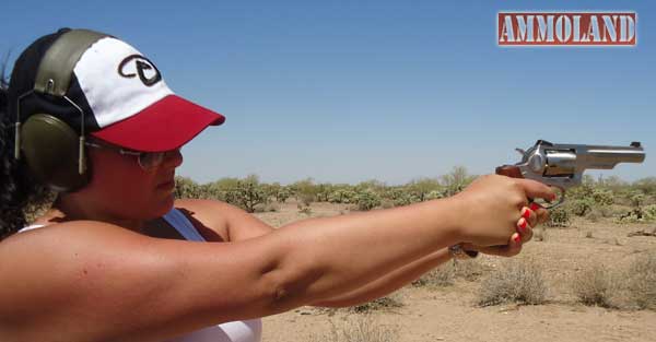 Sarah tries out the 357 Ruger GP-100 Match Champion Revolver.