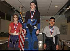 Top Precision Individuals of day one included Matthew Martin (middle) of Chugiak HS, AK, NJROTC, April Dunn (right), East Coweta HS, GA, MCJROTC and Bryan Zavala (left), Central Catholic HS, TX, AJROTC.