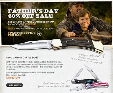 40% Off Buck Knives a Great Gift for Dad?