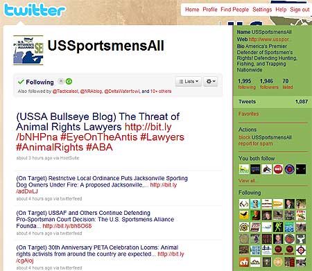 US Sportsmens Alliance Twitter page