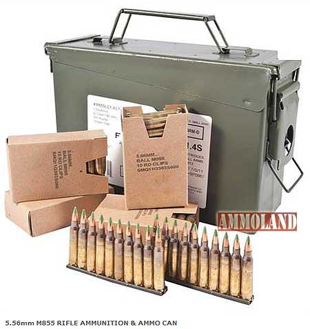 5.56Mm M855 Rifle Ammunition & Ammo Can