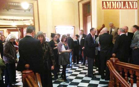 Large crowd of anti-gun education-employees converged upon Cheyenne, WY today 2-08-2013