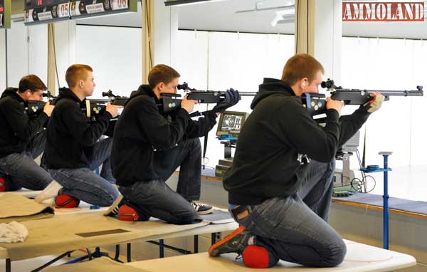 Members of the St. Thomas Academy, Minn. rifle team