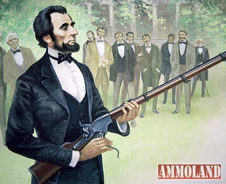 1863 President Abraham Lincoln Test Fires The New Spencer Repeating Rifle