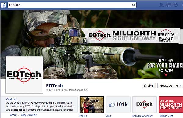 EOTech Reaches 100k Facebook Likes