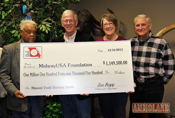 Missouri Youth Sport Shooting Alliance recently donated $1,149,500 to the MidwayUSA Foundation. 