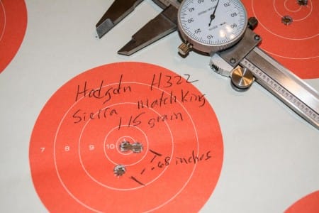 I found it easy to develop exceptionally accurate loads like this 115 grain Sierra MatchKing option.