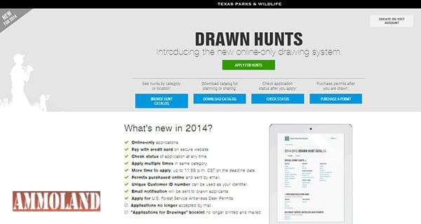 Texas Public Online Hunt Drawing System