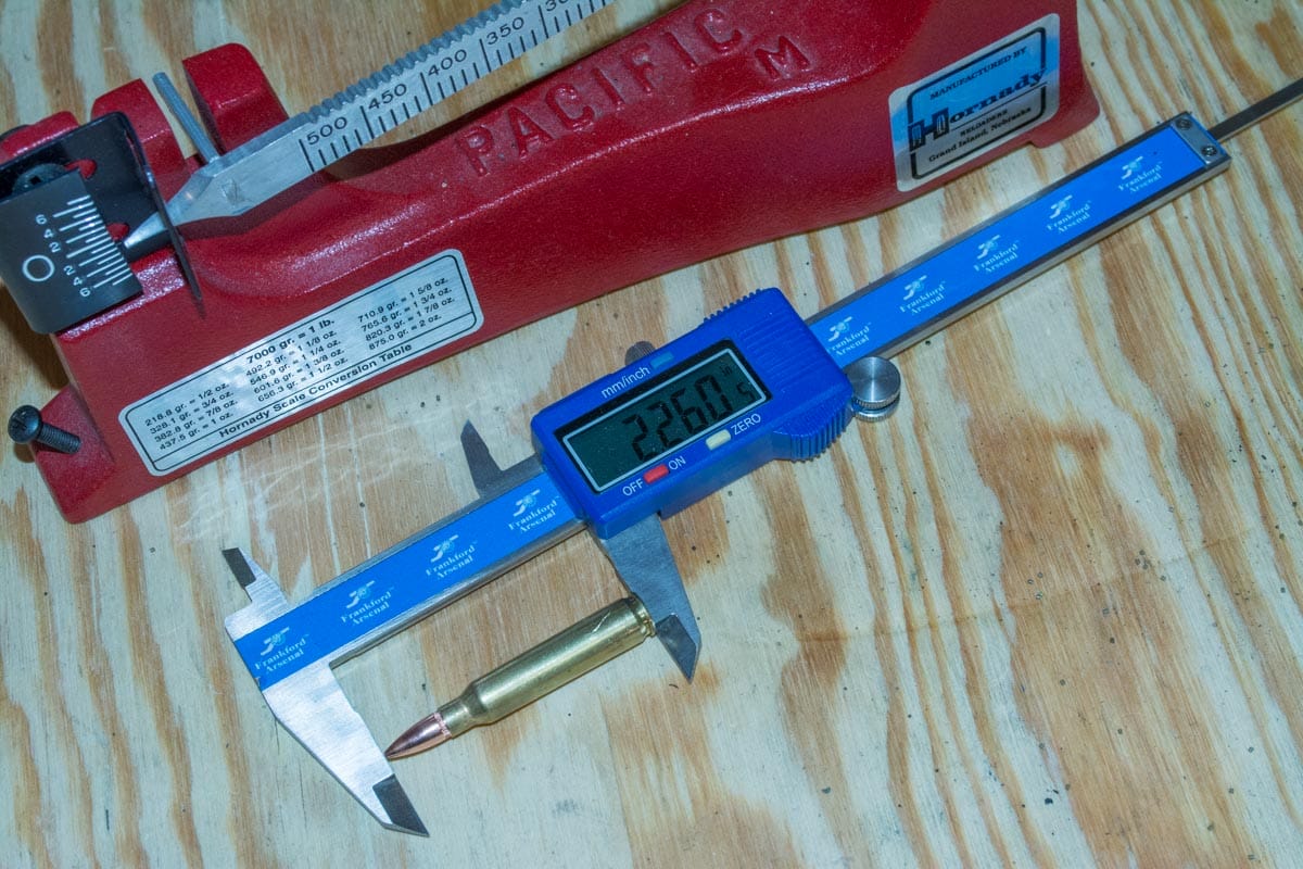 You'll need a couple of basic tools, like these Frankford Arsenal calipers and Hornady beam scale.