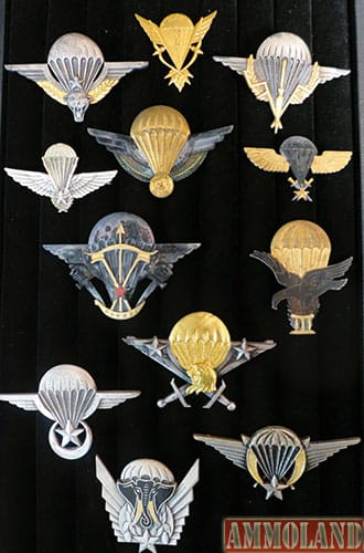 Collection of 12 French Foreign Legion African Airborne paratrooper jump wings, ex Gene Christian collection. Est. $350-$500