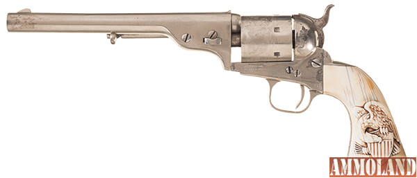 LOT2290 - Colt Model 1871-72 Open Top Revolver with Factory Letter and Eagle Carved Grip