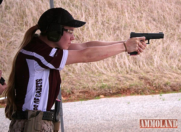 Texas A&M Corps of Cadets Marksmanship Unit Womens's shooters take aim.