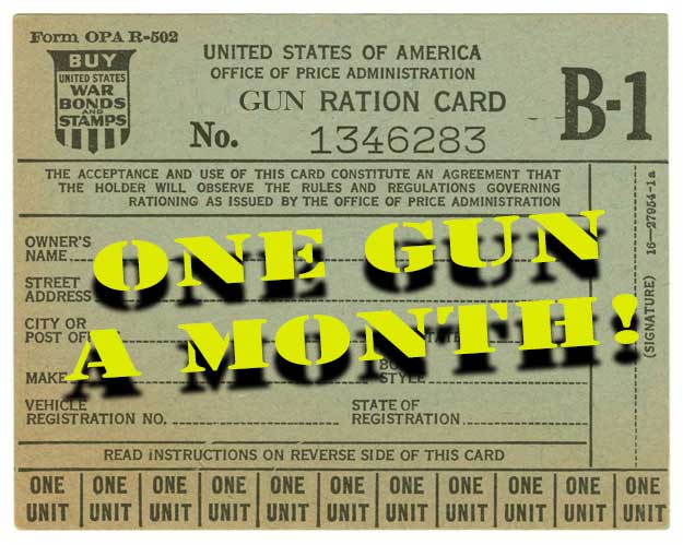 One Gun A Month Gun Ration Card