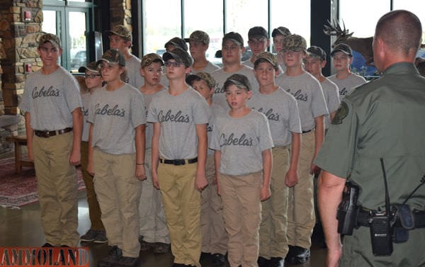 The ranks of the inaugural Fish & Wildlife NRP Youth Academy fall in during the week-long training