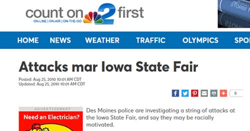 Attacks mar Iowa State Fair