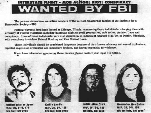 The Weather Underground FBI Wanted Poster