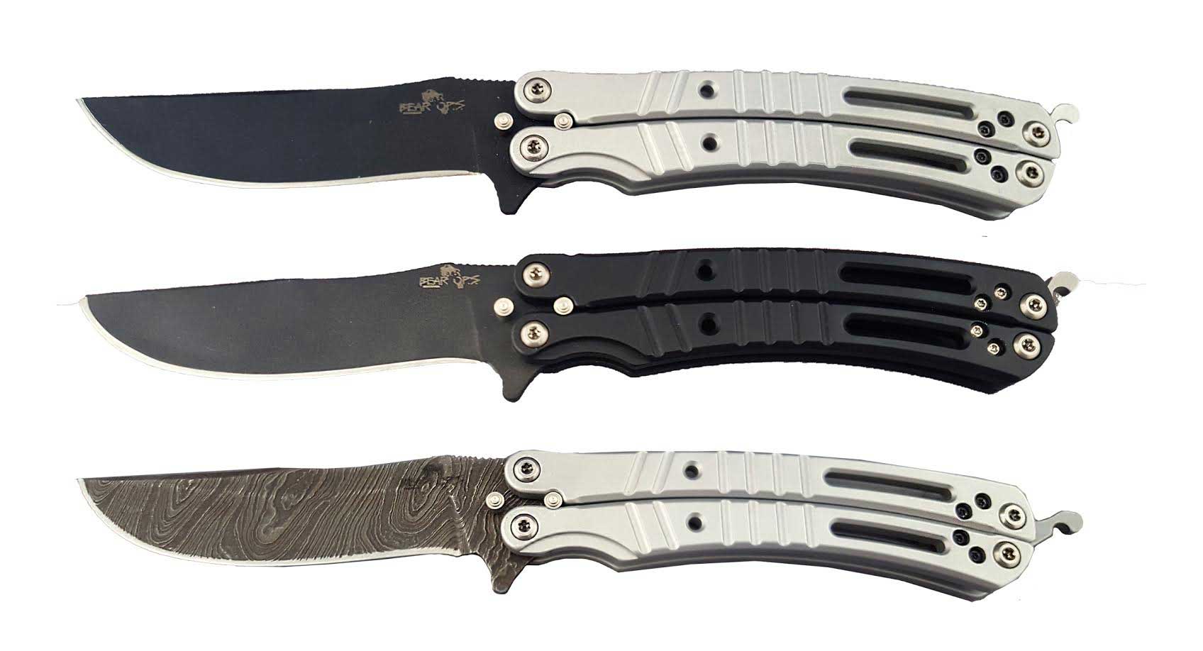 New Bear Ops Modified Drop Point Butterfly Knives 5 ¼” Bear Song VI