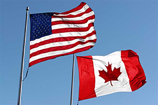 Canadian and American Flags