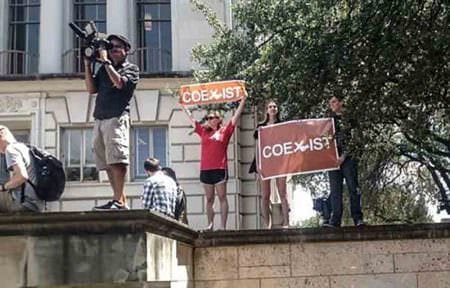 Supporters of Students for Concealed Carry respond to #Cocksnotglocks protestors.