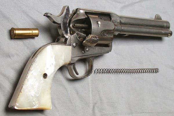 Old school wheelgun or revolver with classic nickel finish