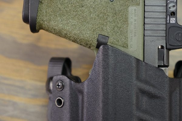 Raven made sure to relieve the holster everywhere that an end user might make an enhancement like the undercut on a Glock trigger guard. Since the Roland Special is a highly modified pistol that has a very specific build sheet, giving the holster a custom feel while fitting the Roland like a glove.