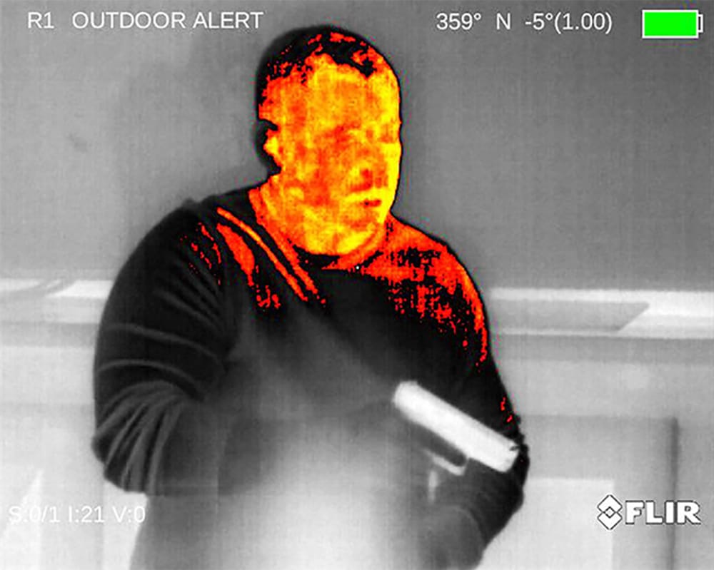 Thermal imaging takes away a home or property invader’s ability to operate behind the veil of darkness, giving would-be victims the advantage of increased information and time to execute an appropriate response. Photo by author.