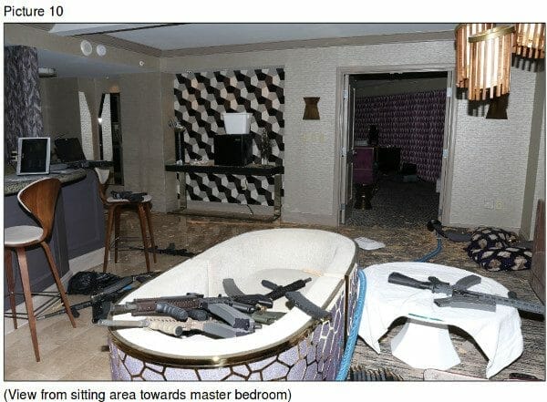 Las Vegas Mass Murder Initial Report, Luggage, Rifles, Revolver and Ammunition