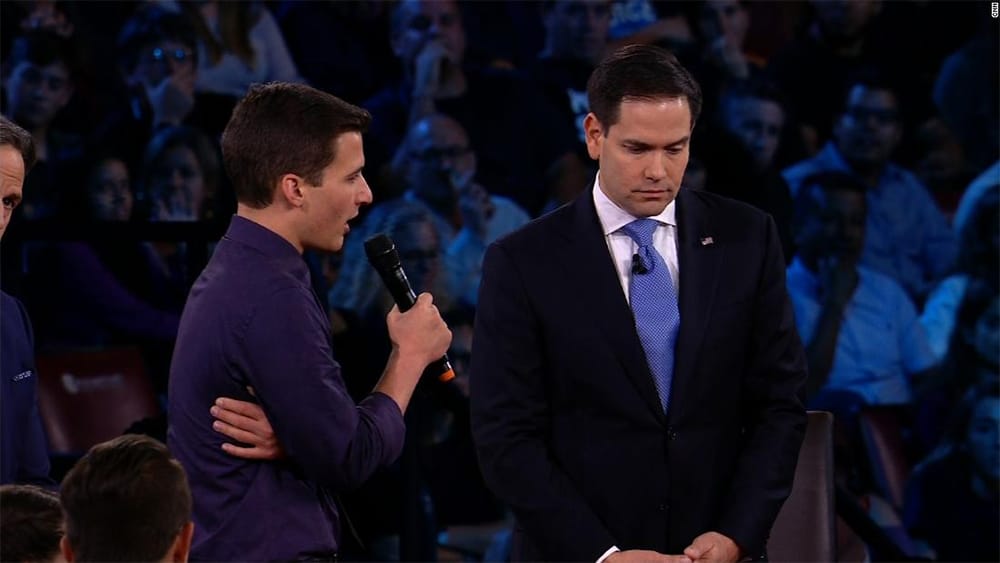 Marco Rubio at the scripted fake news CNN Town Hall Debate