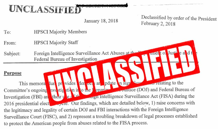 US House Intelligence Committee FISA Memo