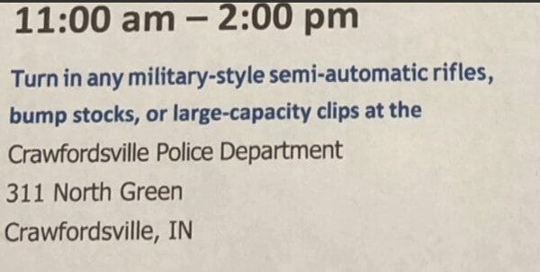 Cheap Gun Opportunity in Crawfordsville, Indiana, 28 April, 2018