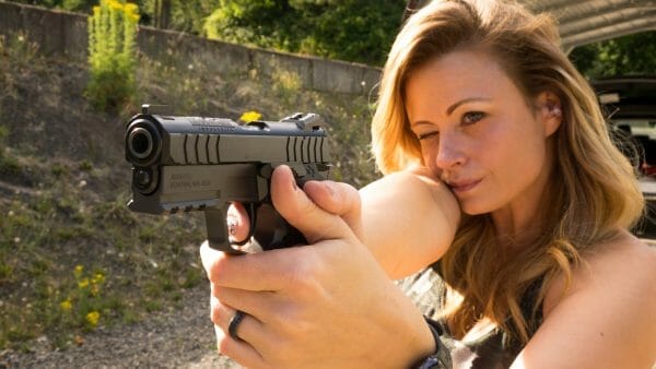 Tyra shooting the Regulus Alpha 2 Compress