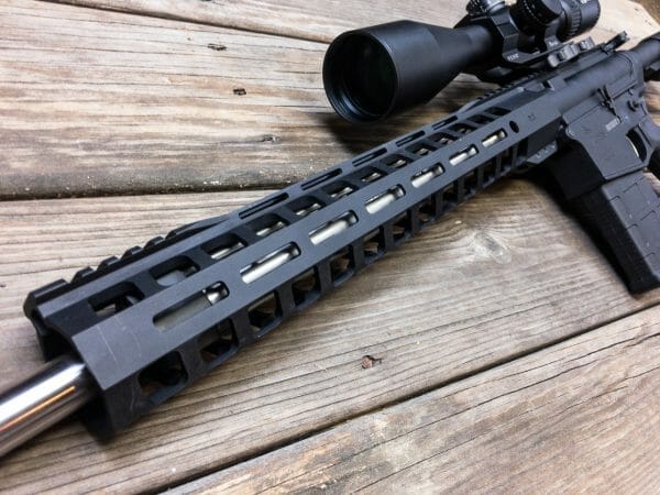 I like the 15-inch M-Lok handguard - a lot. It's slender, light, and easy to hold.