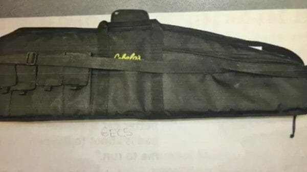 The murderer was carrying a black rifle case, not a duffle bag.