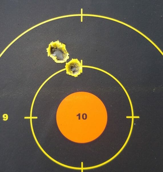 Moving out to 100 yards, my best group was .48" (.45 MOA), with my worst coming in at 1.22" (1.16 MOA).