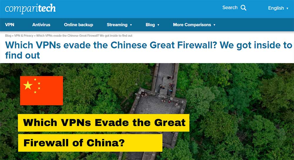 VPNs evade the Chinese Great Firewall