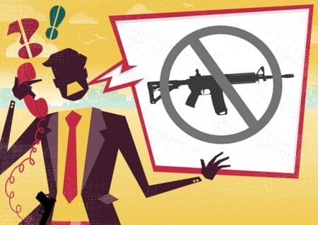 Protest Speak Out Shout Activist Gun Ban Assault Weapon iStock-468765816