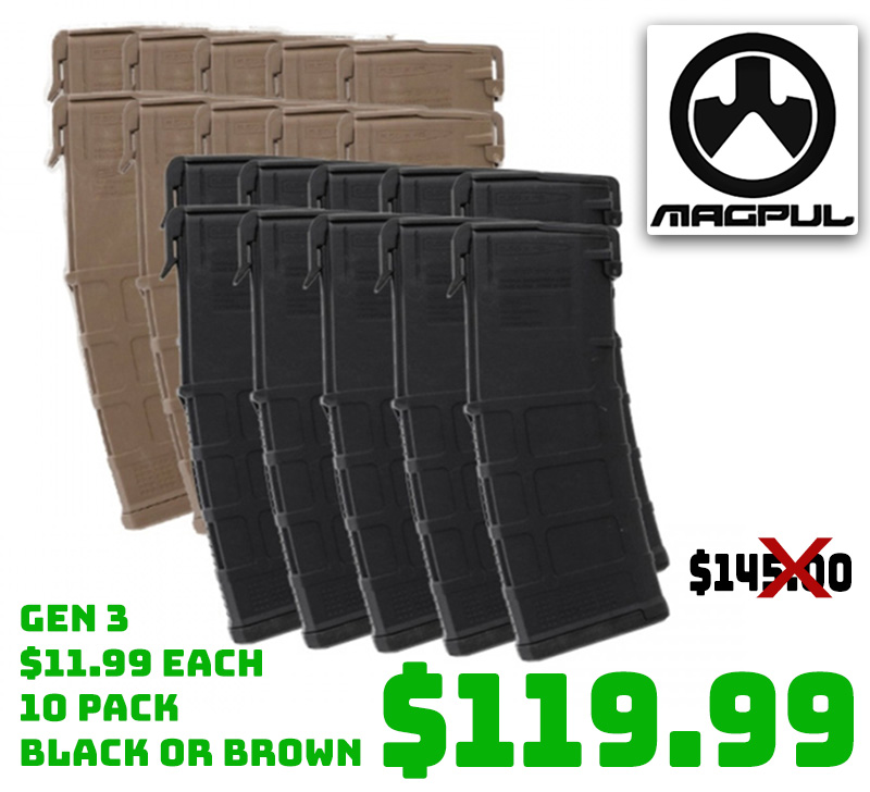 10 PACK Magpul PMAG GEN M3 AR15 30-Round Magazines Deal