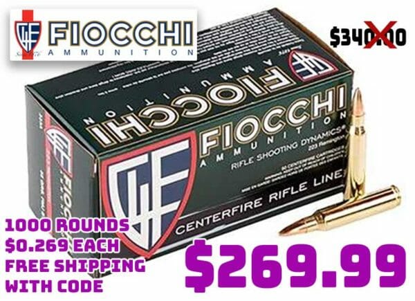 Fiocchi 223 Rem 55gr FMJ 1000rd Case Deal