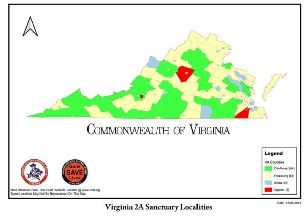 Virginia 2A Sanctuary Locality Map 12-06-2019