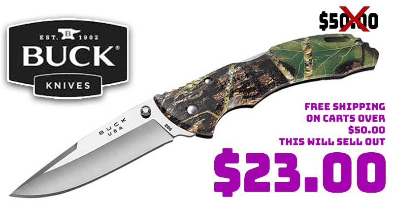 Buck Knives 286 Bantam BHW Mossy Oak Breakup Camo Folding Knife Deal