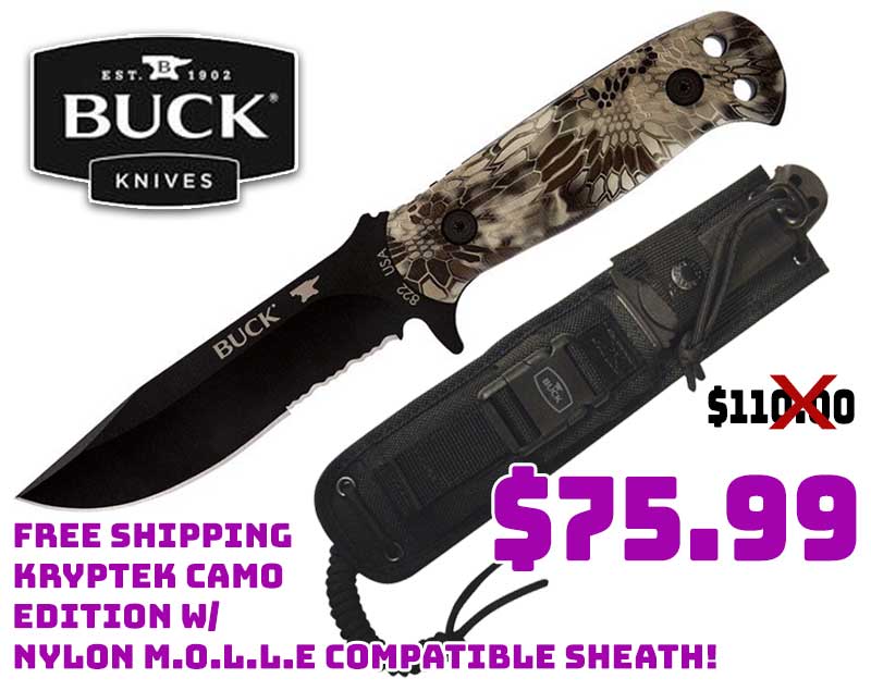 Buck Knives 822 Kryptek Highlander Fixed Blade Deal