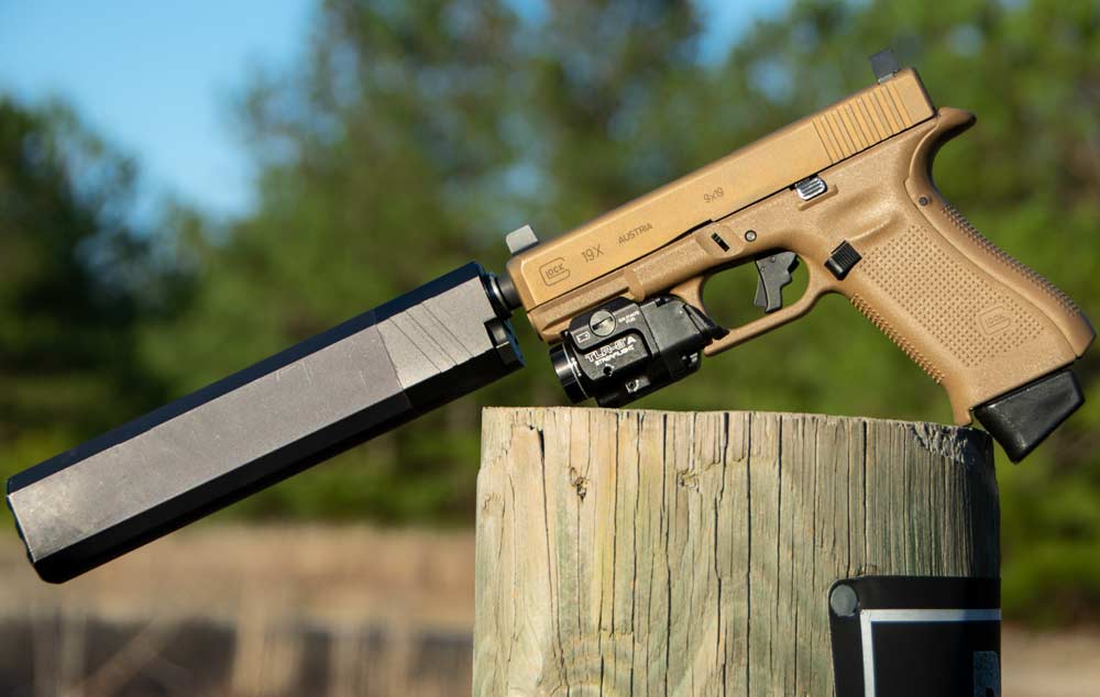 Glock 19x SilencerCo Osprey 45