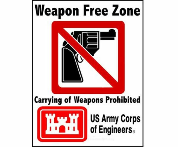 Army Corps of Engineers Land Gun Free Zones