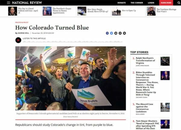 National Review How Colorado Turned Blue