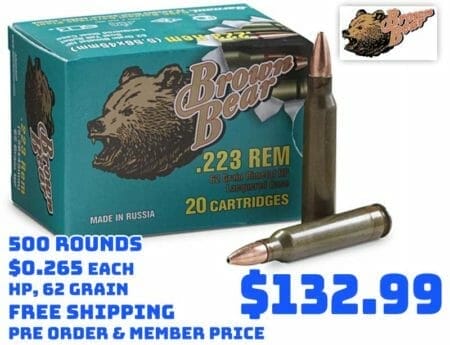 Brown Bear .223 HP 62 Grain 500 Rounds Deal