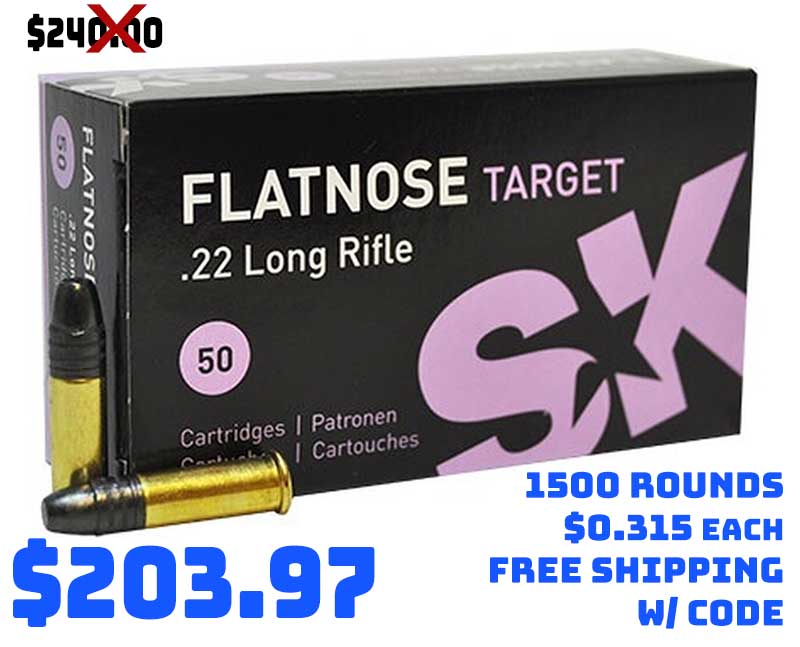 1500 Rounds SK Flatnose Target 22Lr Ammunition Deal