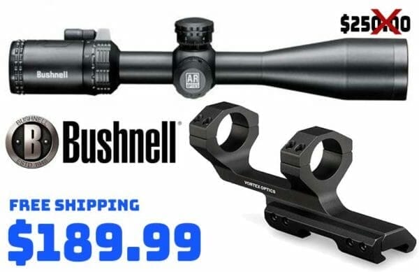 Bushnell AR 3-12x40mm Drop Zone-223 Rifle Scope & Mount Deal