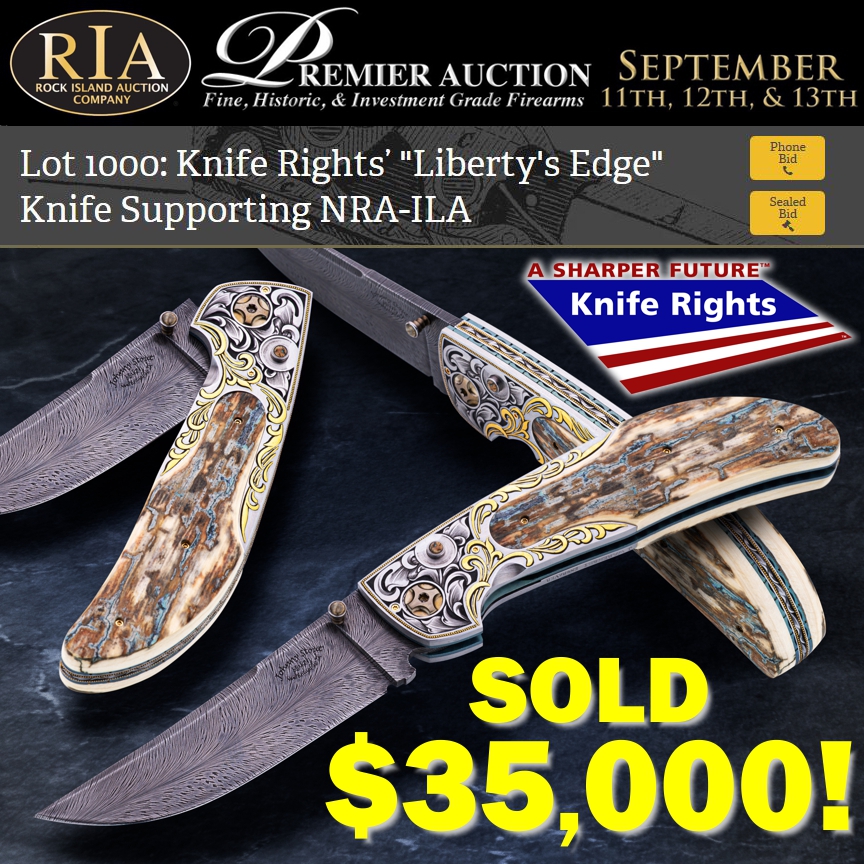 Knife Rights Freedom's Steel Supporting NRA-ILA Auctioned for $35,000!