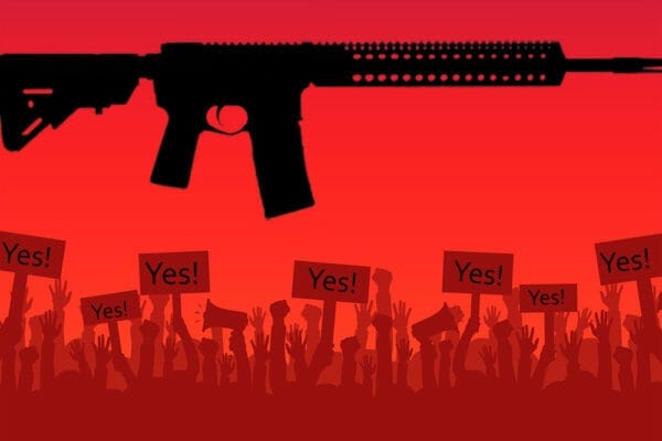 Yes to guns AR rifle black ar15 gun rights iStock-Yevhenii Dubinko-898227674.jpg